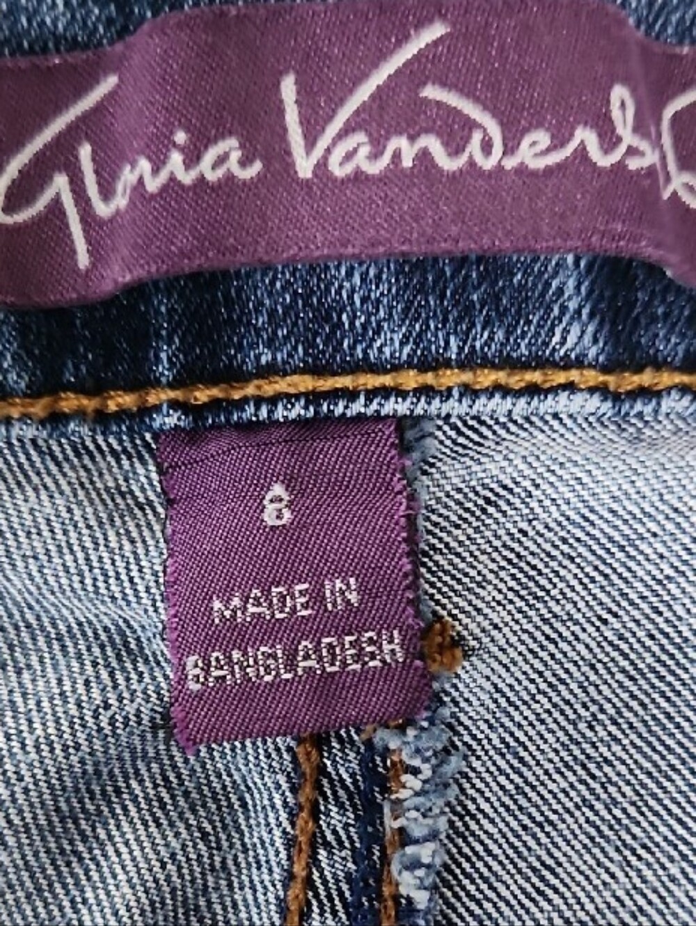 Gloria Vanderbilt Amanda Straight Leg Blue Stretch Denim Jeans Womens 8 - Picture 11 of 11